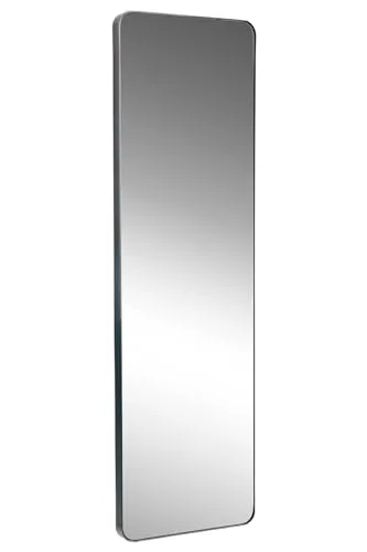 Home4You Rahmenspiegel Wandspiegel Flurspiegel | 30x100 cm | Metall | Schwarz