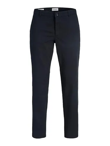 JACK & JONES JPSTOLLIE VANCE CHINO NOOS Herren Chinohose - Stylische Chinohose für Herren von Jack & Jones in klassischem Dunkelblau. Bequem und pflegeleicht dank hochwertigem Materialmix. Ideal für vielseitige Looks im Alltag.