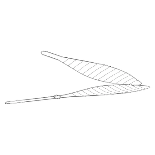 HAC24 Edelstahl BBQ Fischbräter 42 x 9 cm Fischgriller Fischzange Fischhalter Fischgitter Fischwender Fisch Mais Grillkorb