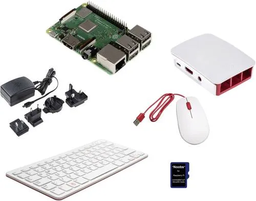 Raspberry Pi Desktop Kit 2 B 1GB - Komplettset mit Tastatur, Maus und Noobs OS - Kit für Raspberry Pi 2 B mit ARM Cortex A7 Quad-Core, eleganter Tastatur & Maus, 16 GB microSD-Karte mit vorinstallierten Betriebssystemen und schützendem Gehäuse.