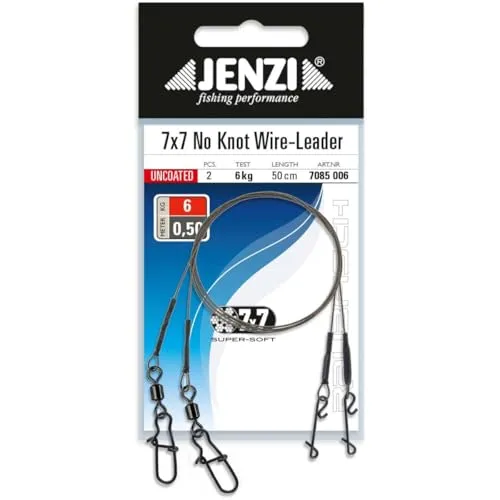 Jenzi 7x7 No-Knot Stahlvorfach 6kg,50cm