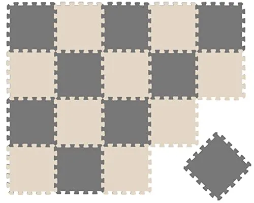 LittleTom 20 Teile Puzzlematte für Babys - Puzzlematte für Kinder ab Geburt, 1 cm dicke Schaumstoffmatte bietet Isolierung und Schutz auf kaltem Boden. 100% weichmacherfrei und mit Anti-Rutsch-Profil für sicheres Spielen.