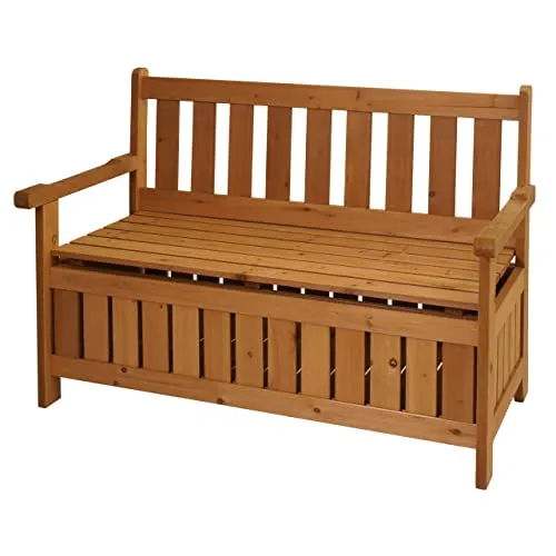 Proregal Gartenbank 2-Sitzer, Braun, Holz, 114x85x58 cm