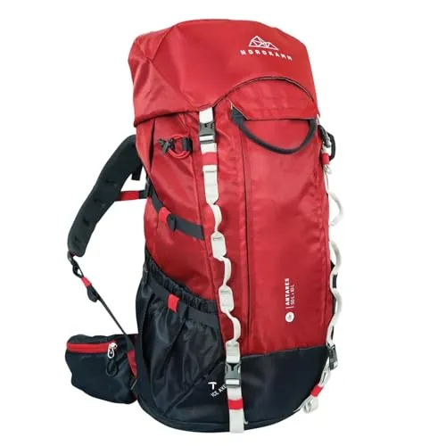 Produktbild NORDKAMM Trekking-Rucksack, Backpacker Rucksack, Wanderrucksack, Damen Herren, Red 50L