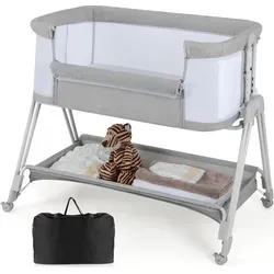 COSTWAY 2 in 1 Beistellbett & Stubenwagen klappbar von Costway