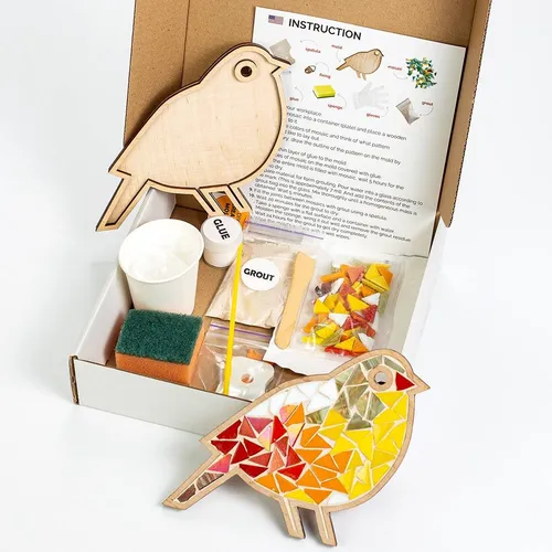 NKlaus DIY Mosaik Bastelset Vogel 10tlg.