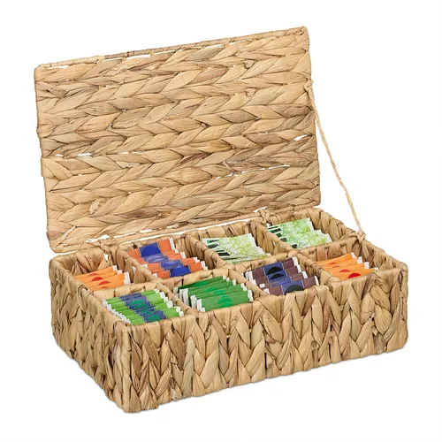 Teebox Teeaufbewahrung Tee-Organizer Teekiste Teeregal Teesortierer 8 Fächer