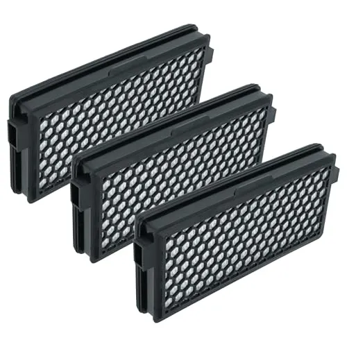 vhbw 3x Staubsaugerfilter kompatibel mit Miele Complete C3 Brilliant EcoLine Plus Staubsauger - HEPA-Aktivkohlefilter Schwarz Weiß