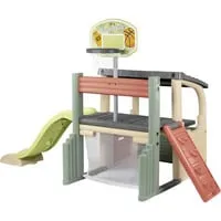 Smoby Klettergerüst Smoby Life - Fun Center mit Wasseranschluss - Spielplätze für Kinder ab 2 Jahren, inklusive Rutsche (150 cm), Basketballkorb und Fußballtor, fördert Bewegung und Spielspaß im Freien.