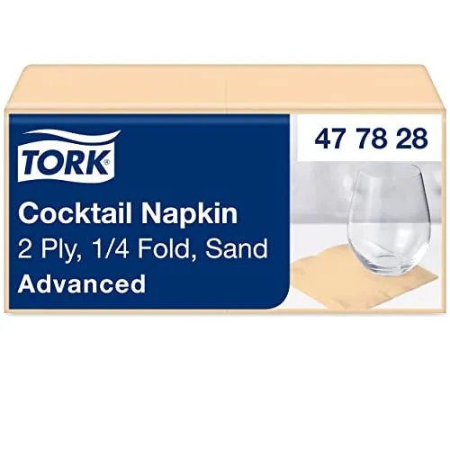 Tork Advanced Cocktailserviette 1/4-Falz, 2-lagig, Sand in beige von Tork
