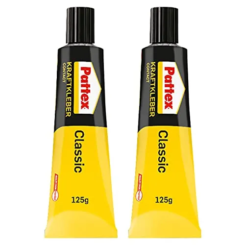 Pattex Kraftkleber Classic, extrem starker Kleber für höchste Festigkeit, Alleskleber für den universellen Einsatz, hochwärmefester Klebstoff, Vorteilspack mit 2x 125 g, 9H PCL4CX