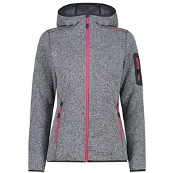 CMP Woman Jacket FIX Hood titanio-fuxia (18UP) 46 - Outdoor Freizeitjacke für Damen mit innovativer Knit Tech-Technologie, ideal für alle Jahreszeiten. Feste Kapuze und praktische Reißverschlusstaschen bieten optimalen Schutz und Stauraum.