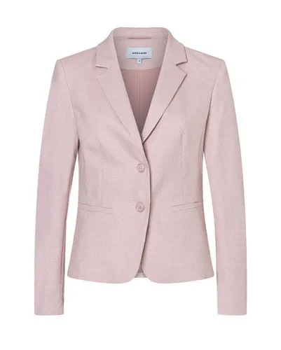 MORE&MORE Rosa Jackenblazer 38 - Eleganter, taillierter Kurzblazer in Sorbet-Rosa, ideal für den Business-Look. Mit Reverskragen und geknöpften Ärmeln bietet er stilvolle Vielseitigkeit.
