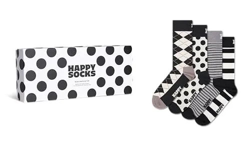 4er Set Schwarze und Weiße Socken - KOMFORTABLE BAUMWOLLMISCHUNG - Diese Socken bieten ganztägigen Tragekomfort und hohe Haltbarkeit. Ideal für den täglichen Gebrauch und perfekt für jedes Outfit. VERSTÄRKTE FERSE UND SPITZE - Längere Lebensdauer durch extra Verstärkung an Ferse und Spitze. Ein tolles Geschenk für jeden Anlass.