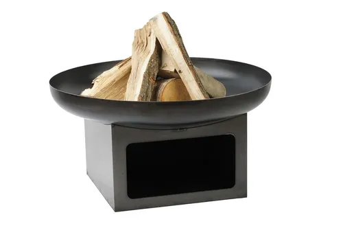 Mr. Gardener Feuerschale 111-3 - Feuerschalen für Garten, stilvolles Design mit praktischer Holzlagerung und vielseitig einsetzbar als Grill – für entspannte Abende im Freien.