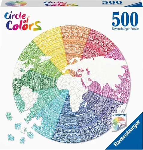 RAVENSBURGER, Puzzle 500 Teile Mandala Circle of Colors, , RAV171682