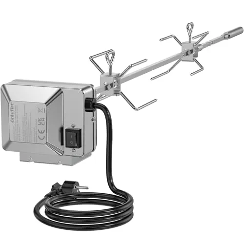 Onlyfire BRK-6034 Edelstahl Grill Drehspieß komplettes Set, Rotisserie Einsatz für Weber Genesis II 200 &300 Serie und Genesis II LX 200 & 300