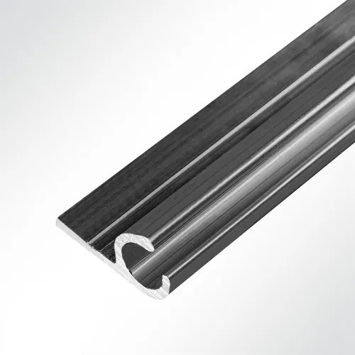 LYSEL Kederschiene 15x30mm Aluminium 45° anthrazit RAL 7016 - Zubehör für Wohnmobilzelte – Hochwertige Aluminium Kederschiene für Planen und Sonnensegel, ideal für den Campingbereich. Perfekte Passform für Keder mit 5-9mm Durchmesser, inklusive 2 Meter Länge.