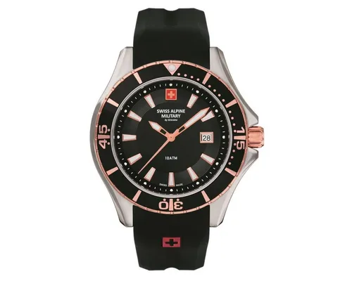 Swiss Alpine Military Herren Uhr 7040.1857 - Sportlich & Wasserdicht - Herrenuhr 7040.1857 von Swiss Alpine Military, 10 ATM wasserdicht, mit hochwertigem Silikonarmband für hohen Tragekomfort. Ideal für sportliche Aktivitäten und den Alltag.