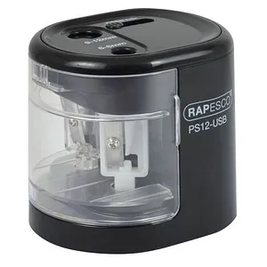 RAPESCO Elektrischer Doppel-Spitzer PS12-USB, schwarz
