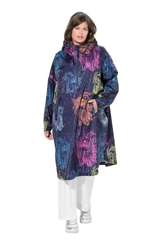 Laurasøn Funktions-Regencape, Unisex, Print, Kapuze Hortensie 1Size 841281800-1 - Wasserdichtes und winddichtes Regencape mit atmungsaktiver Kapuze und verstellbarem Zipper. Ideal für alle Wetterlagen, One Size für optimalen Tragekomfort.