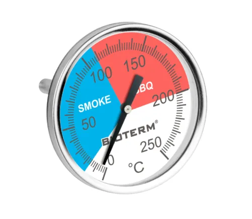 Räucher Grill Thermometer 0-250°C Smoker BLAU Bimetall Räucherofen Gasgrill BBQ