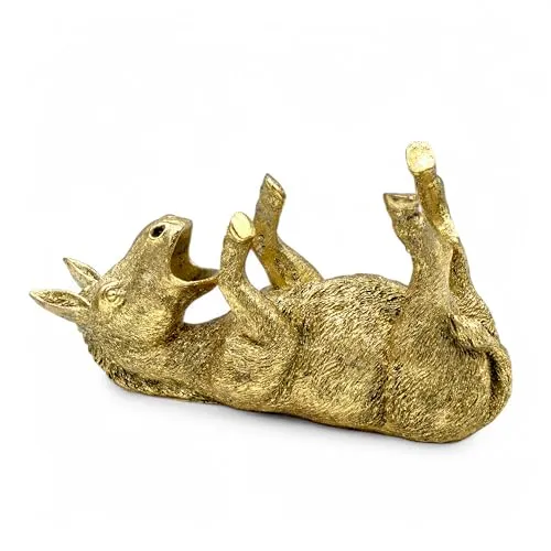 Spetebo Deko Flaschenhalter Esel in Gold - Tischdeko für Weinflaschen - Flaschenkörbe & -ständer, dekorativer Esel Flaschenhalter aus Polyresin in edlem Gold, ideal für die stilvolle Präsentation von Wein und Sekt.