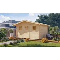 weka Gartenhaus 110 Gr.1, 28 mm, V60, ET, 2 EF - Robustes Gartenhaus - Gartenhaus aus hochwertigem 28 mm Blockbohlen, ideal für Gartenlagerung und als Freizeitbereich, wetterfest und langlebig.