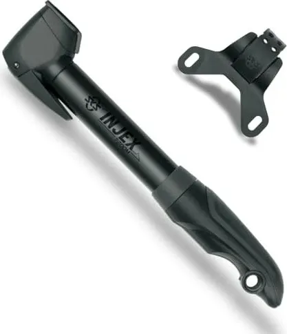 SKS Injex T-Zoom Mini-Fahrradpumpe - Mini-Luftpumpe mit Doppelkopf-Ventil für AV, DV und SV, kompakt und ideal für unterwegs, sorgt für schnellen Reifenwechsel.