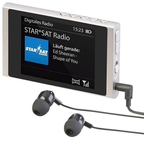 VR-Radio Digitales Slim-Taschenradio DAB+/FM - DAB+ & FM-Radio im kompakten Alu-Gehäuse, ideal für unterwegs mit Akku und Ohrhörern für besten Klang.