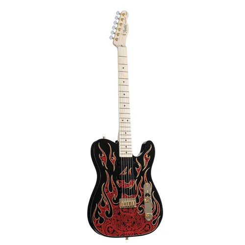 Fender AS James Burton Telecaster MN Red Paisley Flames E Gitarre