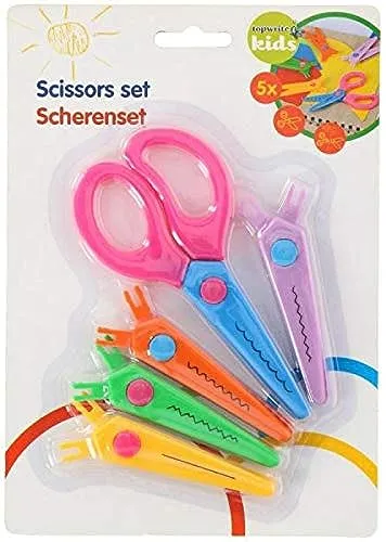 5er Set verschiedenen Zick-Zack Scheren Schere Kinderschere Bastelschere Zickzack