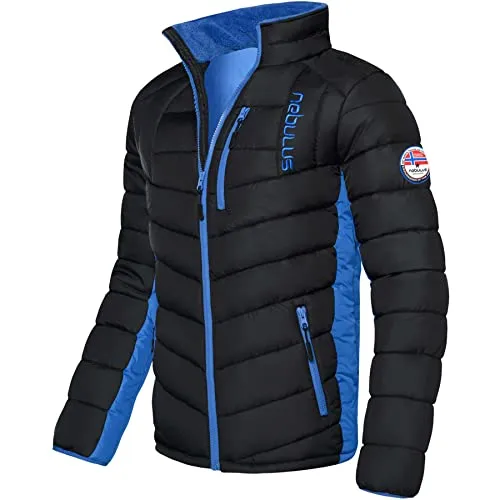 Nebulus Herren Jacke GRAFFITY, warme Outdoorjacke, praktische & vielseitige Übergangs- & Winterjacke, schwarz-kobalt - S