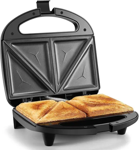 YASHE Sandwichmaker 2 Sandwiches Sandwichtoaster 2-Lagen Toaster Schwarz