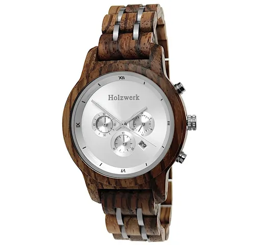 Holzwerk Chronograph BEXBACH - Elegante Holz Armbanduhr für Damen & Herren - Armbanduhren mit einzigartigem Holzdesign und Chronographenfunktion. Ideal für Naturliebhaber, die Stil und Praktikabilität schätzen.
