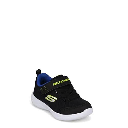 Skechers Jungen Skech-stepz 2.0 Mini Hiker Sneaker, Black Textile Synthetic Blue Lime Trim, 27 EU
