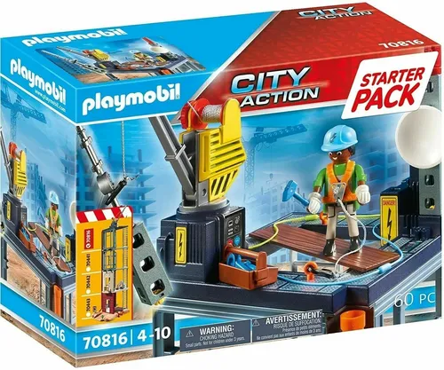 PLAYMOBIL 70816 Starter Pack Baustelle Mit Kipper von PLAYMOBIL