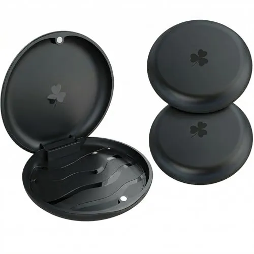 ARGOMAX Zahnspangendose Spangendose Dento Box Schienendose (auch für Aufbissschiene, Knirscherschiene) 2 Stück KFO Box (schwarz).