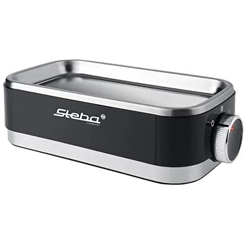 Steba Eierkocher EK 7 - Schwarz-Edelstahl - Eierkocher für bis zu 6 Eier mit Pochiereinsatz, Warmhaltefunktion und Edelstahl-Heizschale – ideal für perfekte Frühstückseier.