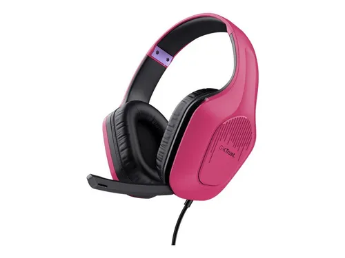 Trust Gaming-Headset GXT 415 Zirox (Pink) - Kabelgebundenes Gaming-Headset in stylischem Pink, ideal für stundenlangen Spielspaß mit klarer Audioqualität und bequemem Tragekomfort.