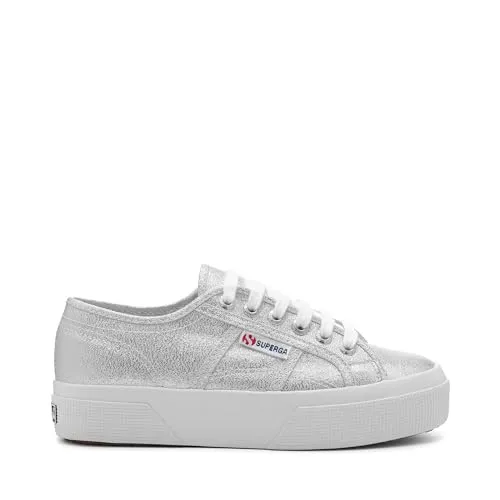 SUPERGA Unisex 2740 Plattform Klingen Oxford-Schuh in Grau Silber, Größe 37 EU - Stylischer Oxford-Schuh mit Plattform für einen trendigen Look. Aus robustem Baumwollmaterial und mit Gummisohle für optimalen Komfort im Alltag.