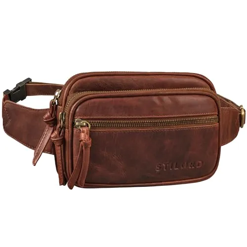 STILORD 'Juno' 2-in-1 Crossbody Bag Damen Leder - Mode-Hüfttaschen mit zeitlosem Design aus hochwertigem Echtleder, ideal für Alltag und Festivals – viel Platz für Essentials und stilvolles Accessoire in einem.