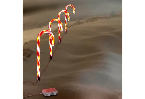 HAC24 LED-Lichterkette LED Zuckerstange Weihnachtsdeko Leuchtstab Gartenleuchtstäbe, mit Timerfunktion