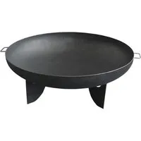 Lex Feuerschale mit Griff Stahl Lagerfeuer Grill Feuerstelle Holzfeuerschale 100cm