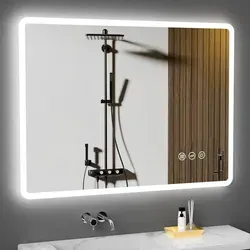 GIMBELEN Badspiegel LED 60x80 cm, dimmbar und beschlagfrei - Eleganter Badspiegel mit 3 Lichtfarben und Touch-Schalter. Aus explosionsgeschütztem Glas, IP44, ideal für feuchte Räume. Perfekte Beleuchtung für jeden Anlass!