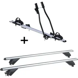 Fahrradträger SAGITTAR + Alu Dachträger RB003 für Mercedes GLA (5 Türer) - Gepäckträger mit hochwertigem Fahrradträger für den sicheren und aufrechten Transport von Fahrrädern auf dem Dach. Ideal für alle Fahrradtypen bis 15 kg.