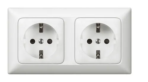 Legrand 776172 Schutzkontakt-Steckdose 2-fach mit Rahmen, horizontal