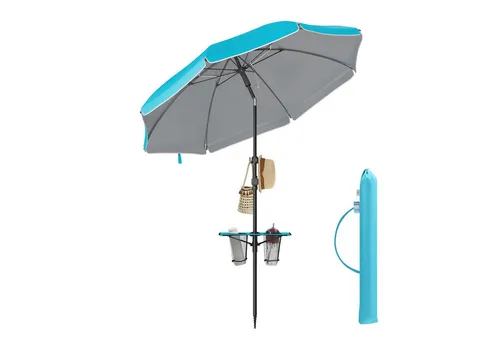 SONGMICS Sonnenschirm, ∅160 cm mit Ablagefläche