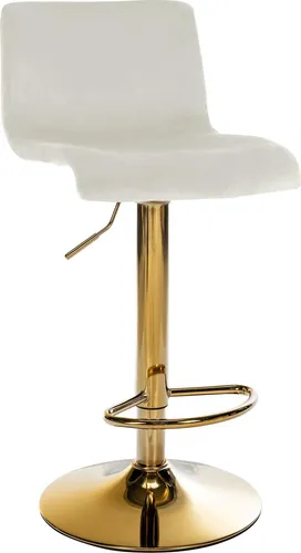 Deluke Barhocker Creme, Samt, Höhenverstellbar, Drehbar