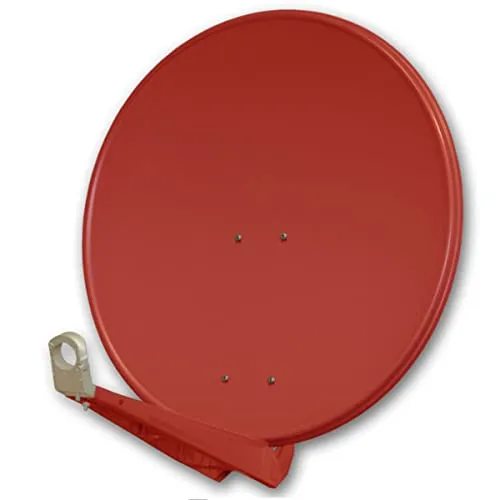 PremiumX DELUXE85 Satellitenschüssel 85 cm - Hochwertige SAT-Antenne aus Aluminium in Ziegelrot, stabil und wetterfest mit 39,5dB Gewinn, ideal für Digital-, HDTV- und 4K UltraHD Empfang.